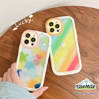 ốp lưng iphone Vỏ túi khí cầu vồng đơn giản tương thích cho 14 xr 13 11 12 pro max 8 7 6 6s plus x xs max se 2020 13 12 11 tpu vỏ điện thoại trong suốt mềm mại dòng kem vỏ bảo vệ máy ảnh