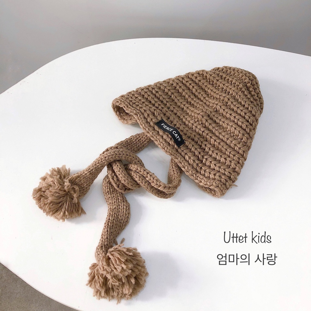 MŨ LEN VÀNH 52CM PHONG CÁCH HÀN QUỐC CHO BÉ GÁI VÀ BÉ TRAI