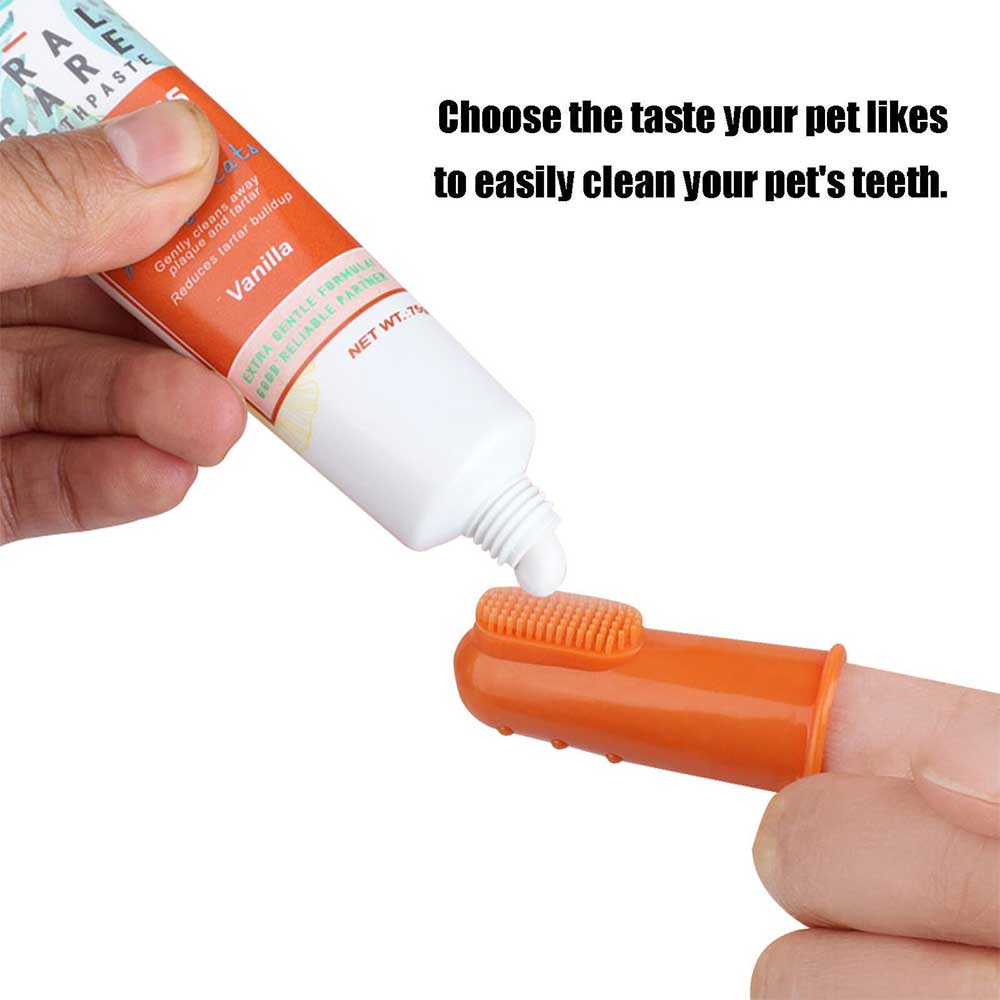 Pet Toothpaste And Toothbrush Puppy Tooth Brushing Kit Small Dog Finger Brush