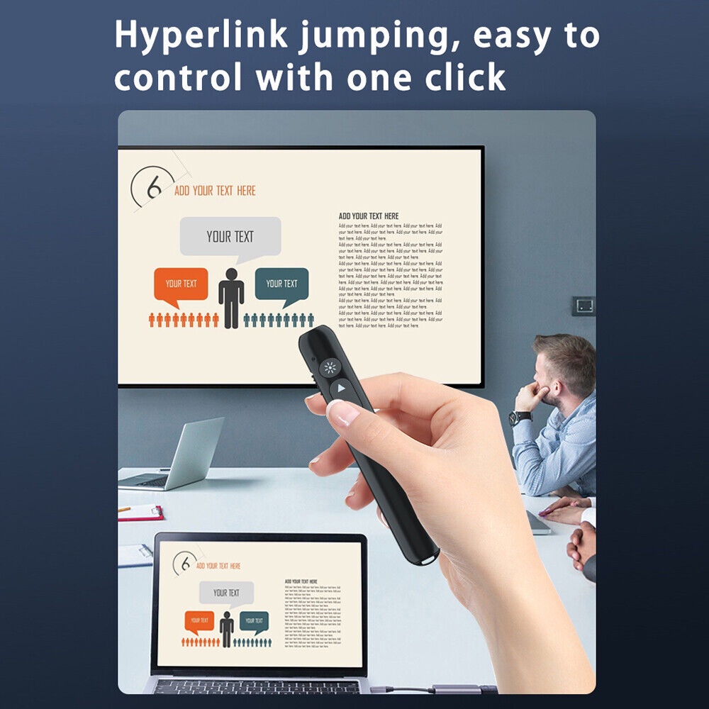 Wireless Presenter Pointer Power Point Presentation Remote PPT Clicker Laser Pen