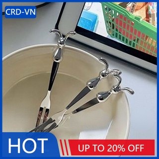Thép không gỉ phim hoạt hình thỏ cà phê muỗng trái cây nĩa cà phê trà kem que khuấy món tráng miệng muỗng dụng cụ nhà bếp bộ đồ ăn yk