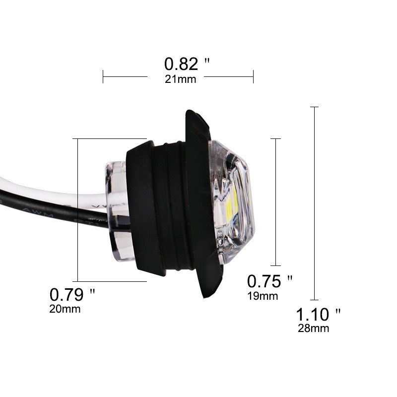 2/5/10 cái 12v / 24v 3led 3/4 "tròn trailer đèn đánh dấu bên màu vàng trắng đỏ cho xe tải đèn chiếu sáng xe tải đèn tín hiệu rẽ