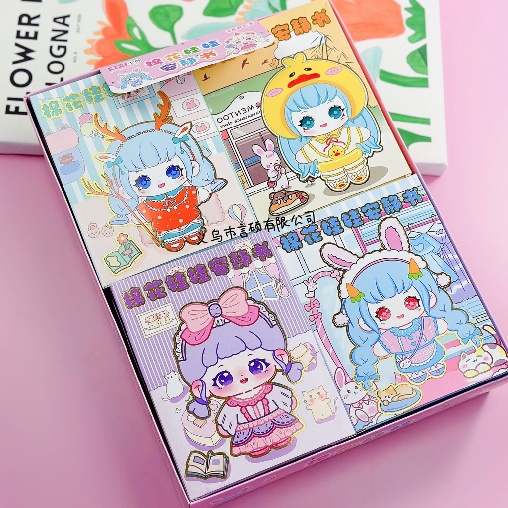 Phim hoạt hình mới sanrio quiet book kulomi cute hands-on cut-free small toys