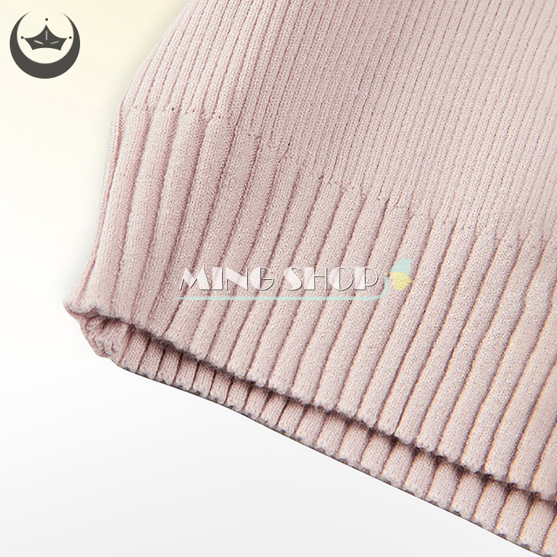 Ming mùa hè phong cách preppy phụ nữ màu tương phản ve áo ngắn tay áo dệt kim t-shirt cắt top th