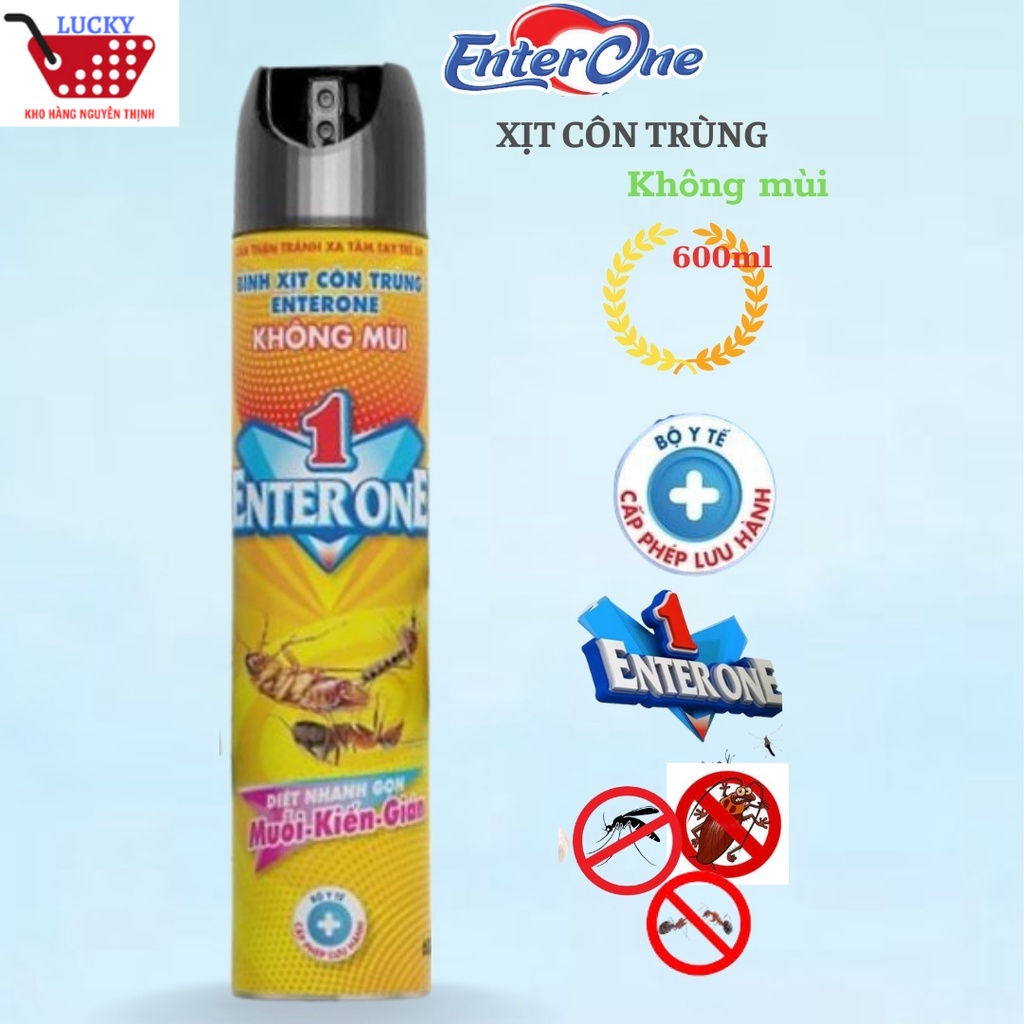 Bình xịt côn trùng EnterOne hương hoa thiên nhiên 600ml Xit muỗi kiến dán an toàn hiệu quả