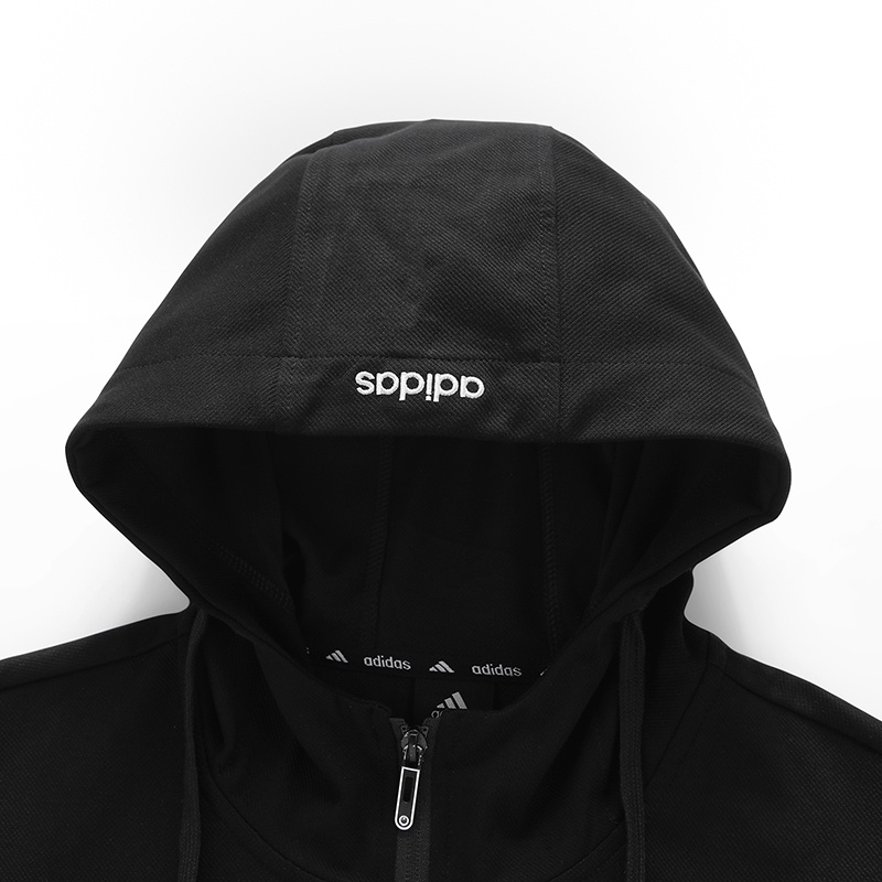 Thêu logo adidas 100% original 360g knit cotton couple jackets quần áo jacket cho nữ áo khoác trơn có zip bomber jacket áo khoác gió có mũ trùm đầu cho nam