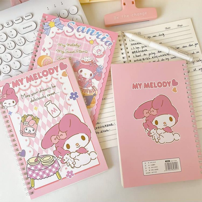 Sanrio hello kitty notebook kawaii my melody kuromi a5 coil book workbook cartoon student notebook đồ dùng học tập quà tặng kỳ nghỉ