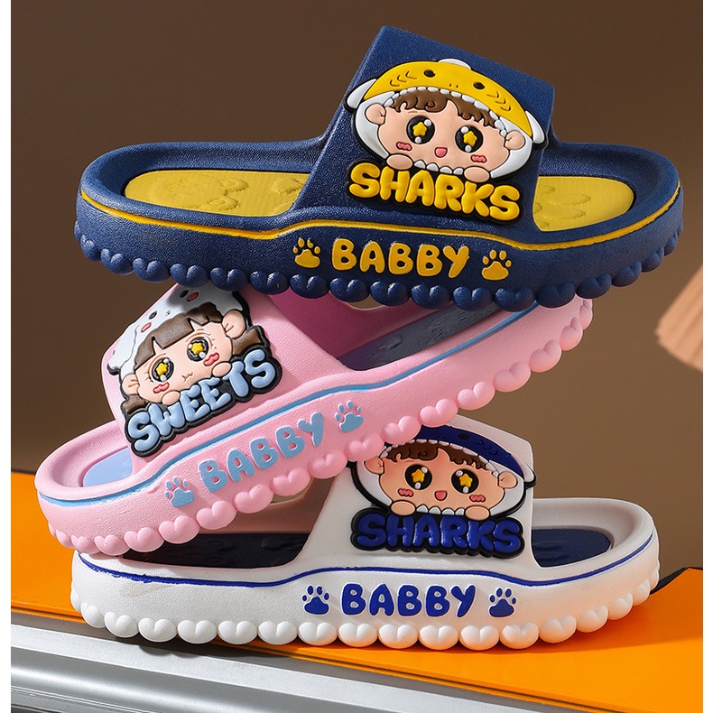 Summer boys cute fashion anti-slip soft bottom home indoor parent-child girls sandals dép đi trong nhà 202
