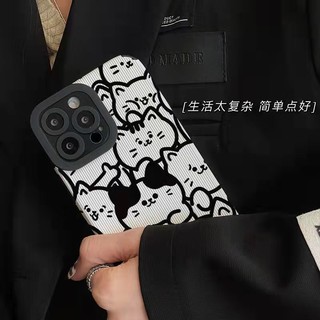 Ốp lưng drop-resistant có sẵn cho iphone 1112 13 14pro max cao cấp iphone x xr xs max se dọc iphone 7 plus 8 plus iphone ốp lưng mèo hoạt hình đen trắng