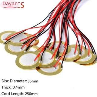 Dayan 15pcs 35mm pre-wired piezo elements buzzer sounder sensor trigger drum disc with 10 "lead for acoustic guitar