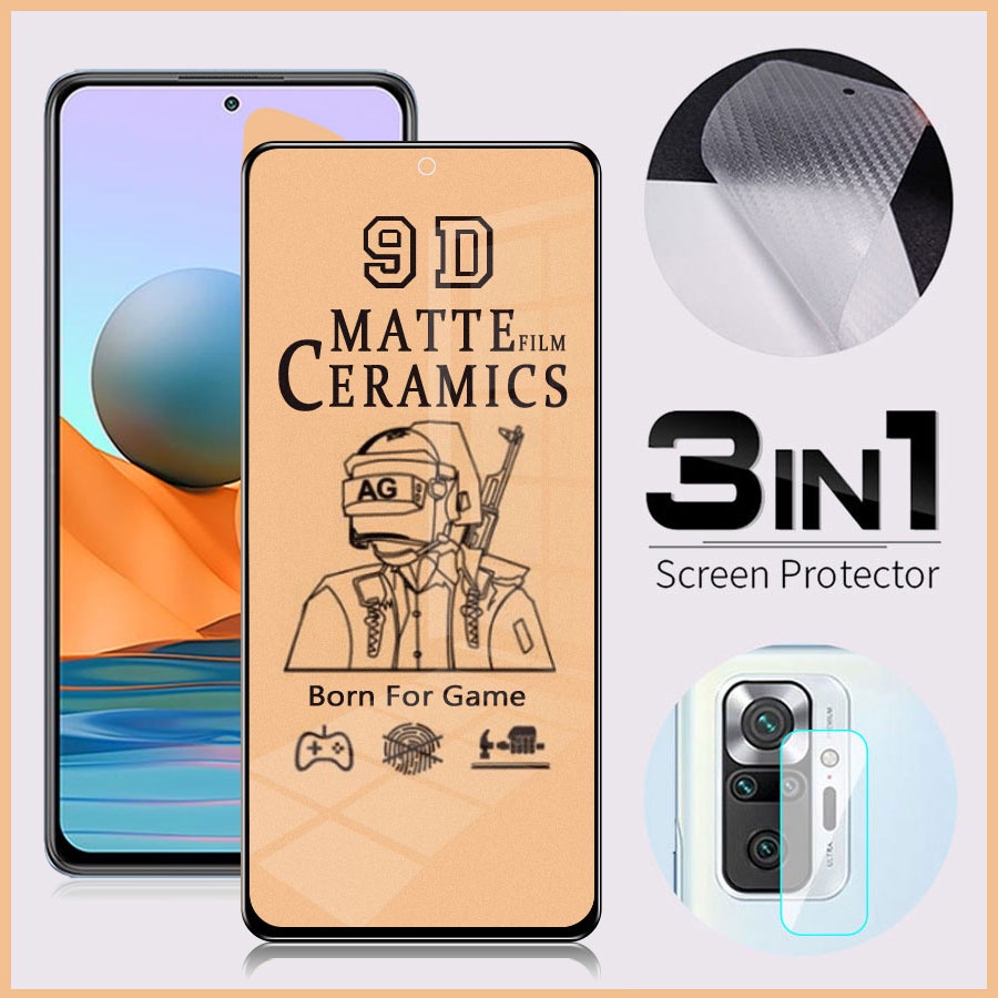 3 trong 1 kính cường lực AG chống bám vân tay dẻo Cho Xiaomi Redmi Note 13 Pro 5G 7 8 9 10 11 12 Pro Plus + 12s 11s 10s 9s Redmi 13 4G 12 13C 10C 10A 9C 9T 9A A3 8 8A Mi 12 Lite 11 Lite 11T 12T 13T POCO F6 F5 Pro C65 M6 X6 F3 X3 X4 F4 GT X5 M3 M4 NFC