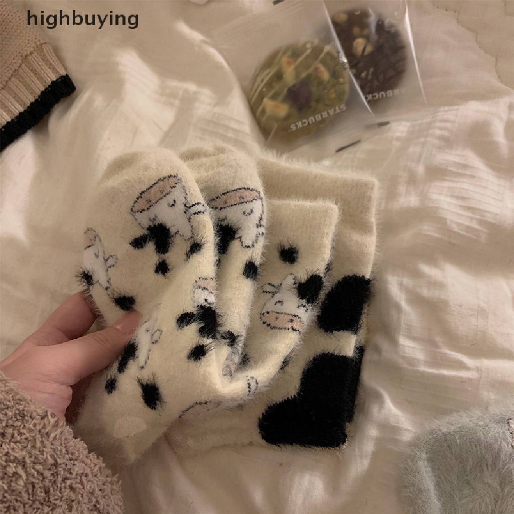Hbvn Belle Milk Vớ Cashmere Dày Dặn Mềm Mại Giữ Ấm Mùa Thu Hàn Quốc Cho Nữ