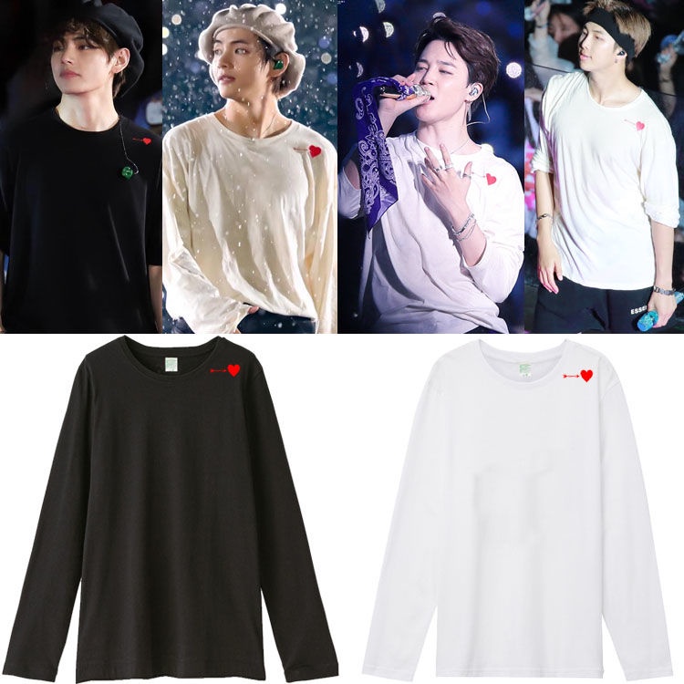 BTS Áo Thun Cotton Tay Dài Dáng Rộng In Chữ LOVE Spak YOURSELF Phong Cách Hàn Quốc Thời Trang Đường Phố Cho Nam Và Nữ