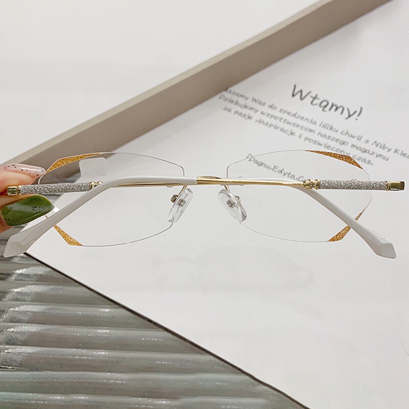 Kính Đọc Sách Không Gọng Cắt Kim Cương Nhẹ Nhàng Cạnh Ánh Sao Cho Nam Và Nữ PTQ