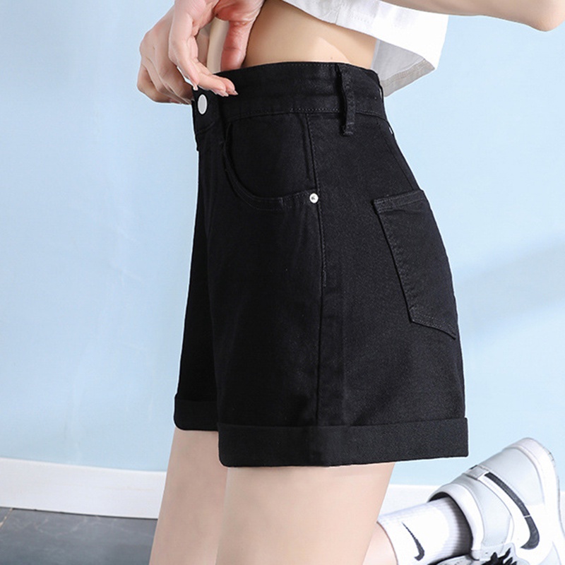 IELGY Quần ngắn ống rộng Lưng Cao Tôn Dáng Hợp Thời Trang Cho Nữ