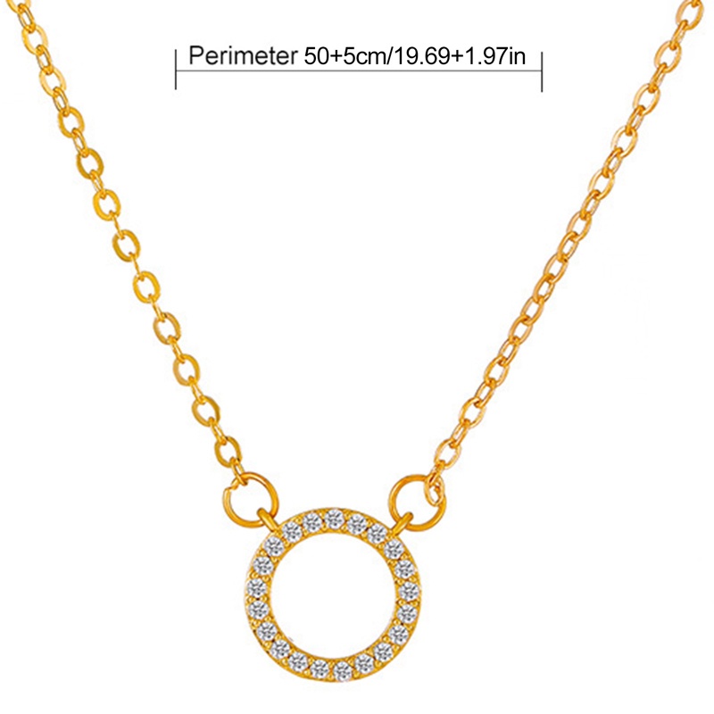Vòng cổ Mặt Tròn Nhỏ Đính Đá Zircon Đơn Giản Sang Trọng Cho Nữ