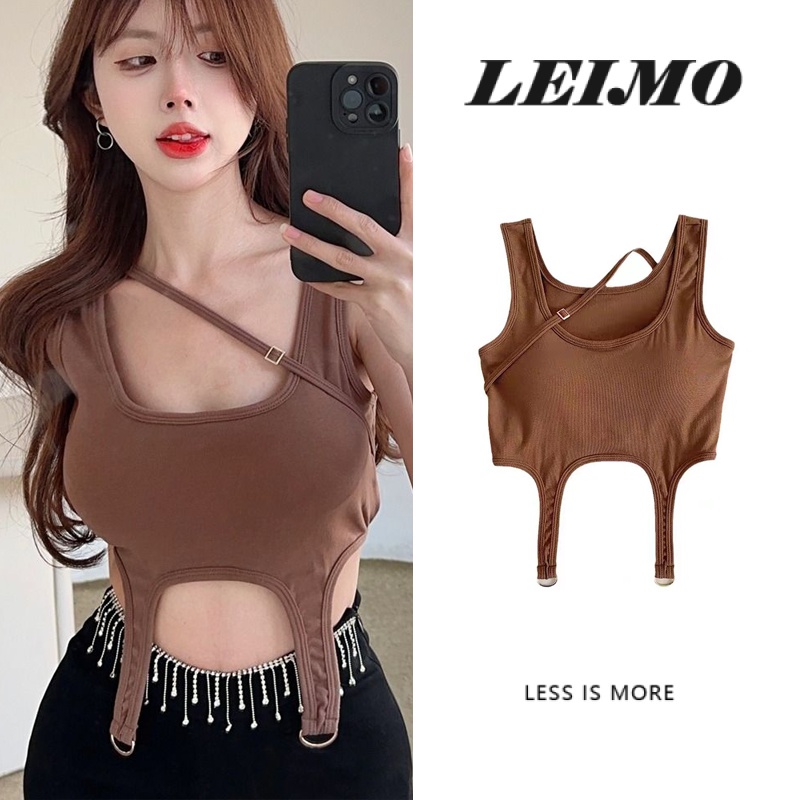 Áo Hai Dây Cổ Chữ U Dáng Ngắn Thời Trang Mùa Hè Cho Nữ