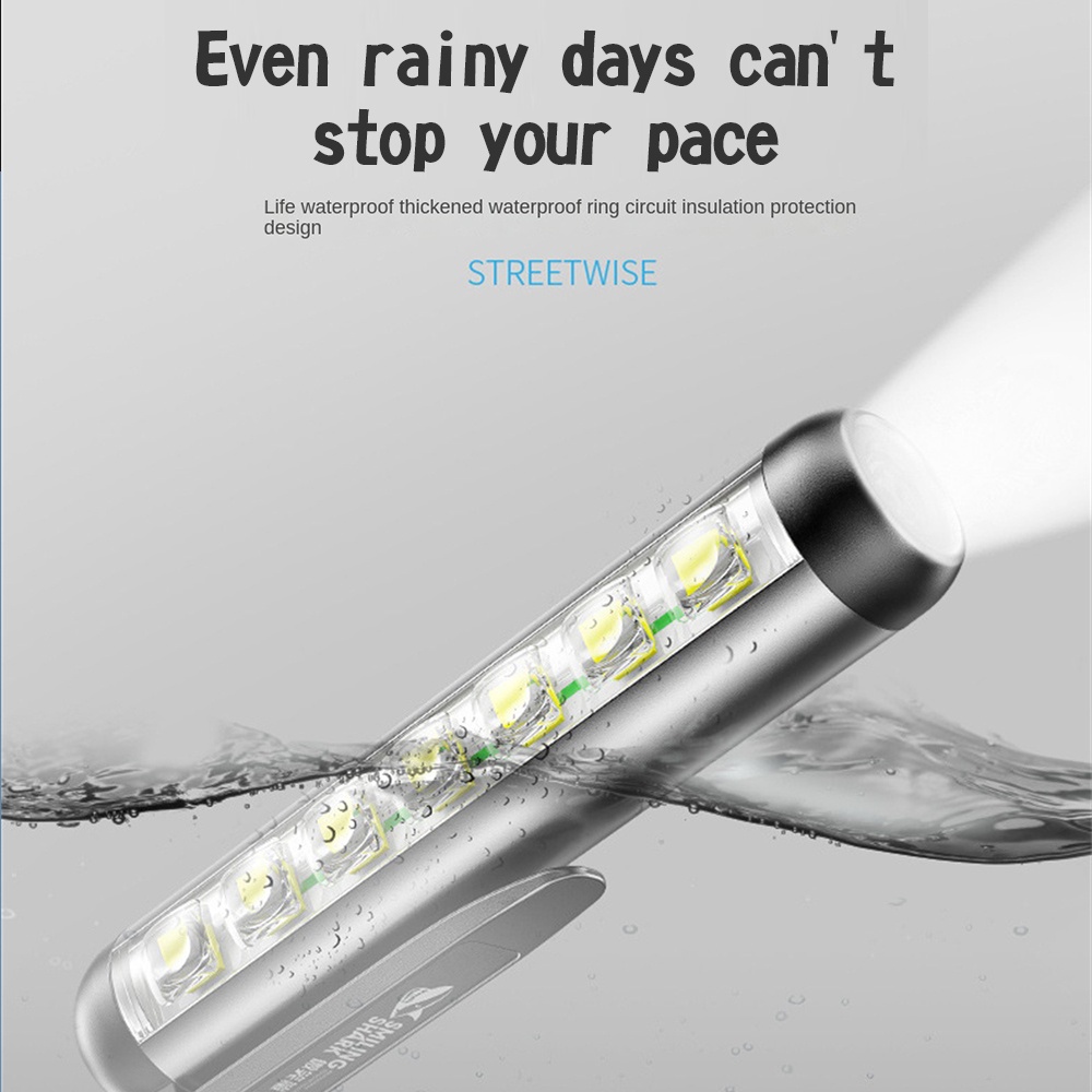 Đèn Kẹp Bút Hình Cá Mập Cười Đèn Pin Mini Cầm Tay Đèn Pha Lớn Đèn Bên Có Khả Năng Hấp Thụ Từ Tính Mạnh Đèn Pin Đèn Pin