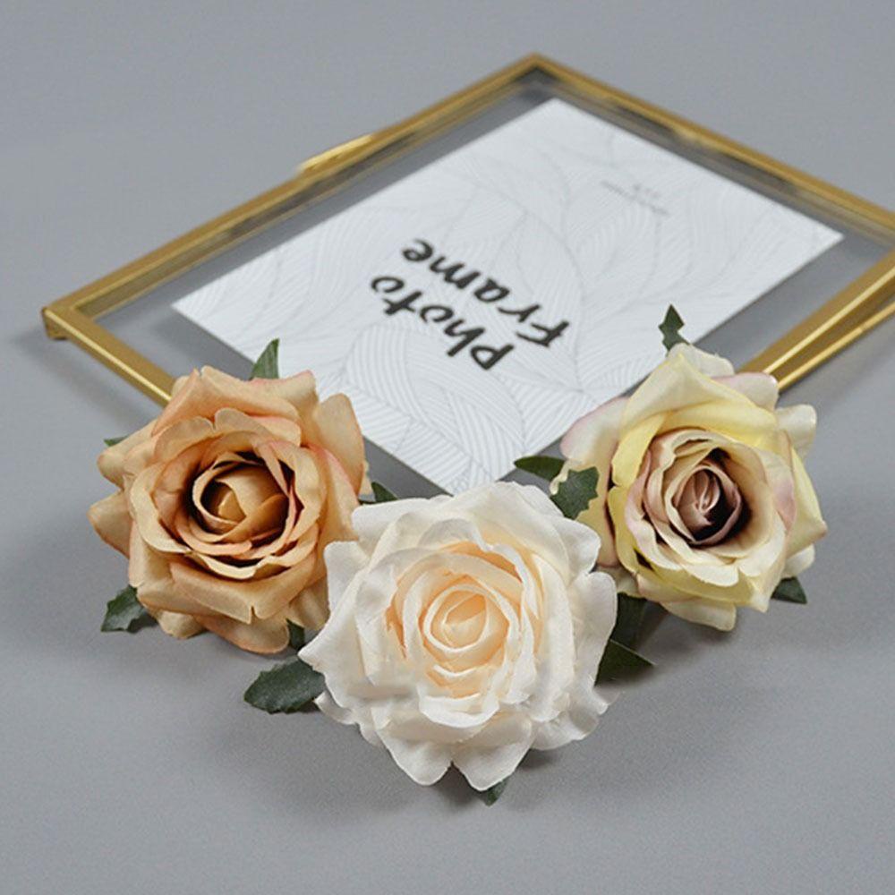 KUNHEV Bộ 10 Bông Hoa Hồng Giả Bằng Lụa Màu Trắng Trang Trí Nhà Cửa / Tiệc Cưới