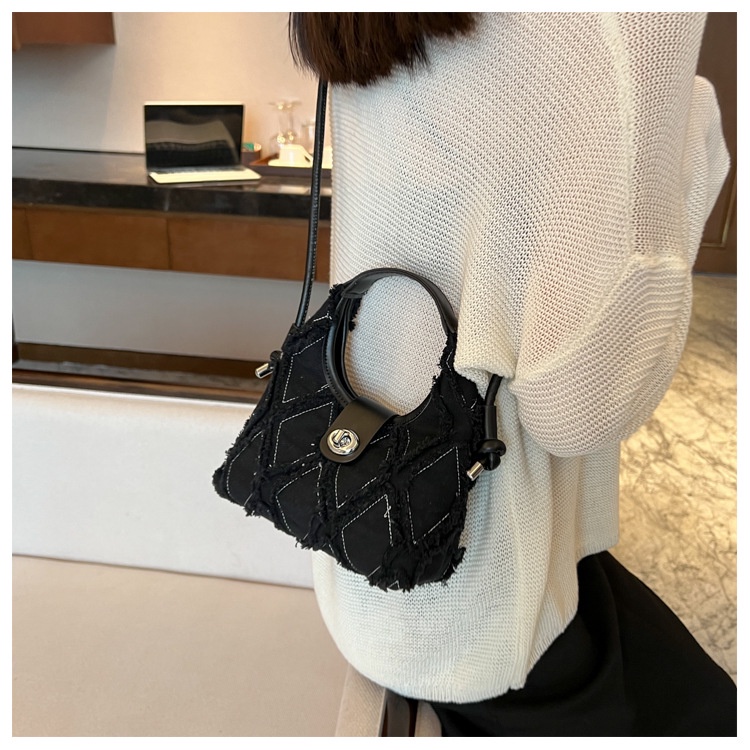 [COD] Túi Xách Đeo Dưới Cánh Tay Bằng Denim Đính Kim Cương Phong Cách Mới Mùa Hè Cho Nữ