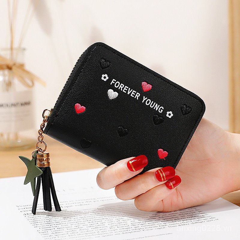 Ví Cầm Tay Qws8 Dáng Dài Sức Chứa Lớn Có Khóa Kéo Phong Cách Hàn Quốc Cho Nữ