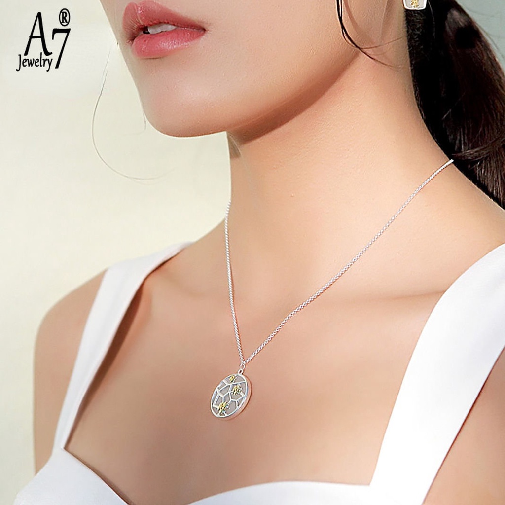 Vòng cổ Bạc Mặt Hoa Mận Mới Y1171 A7