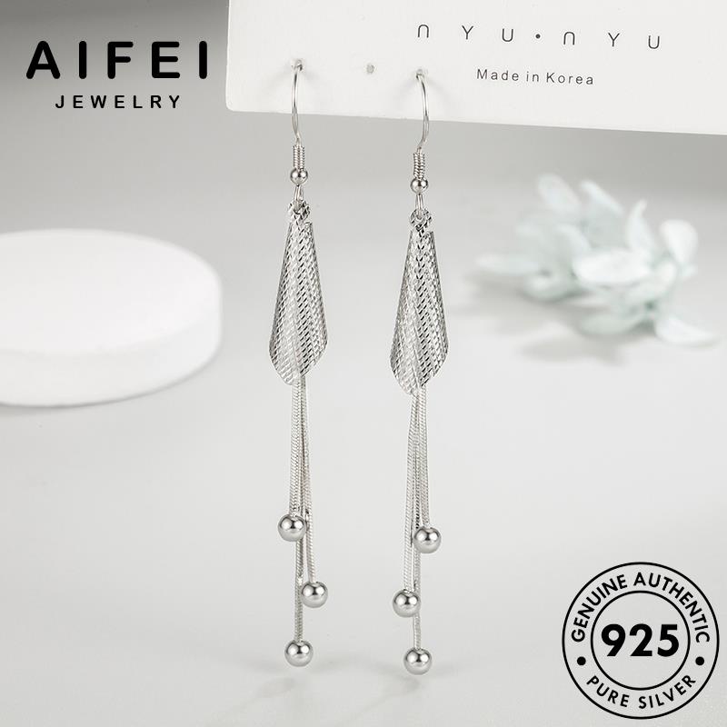 AIFEI JEWELRY khuyên nữ nguyên bạc sức phụ thật bản hàn gió tròn trang 925 xỏ tua thời kiện quốc bông vành rừng chuông tai Thời E701