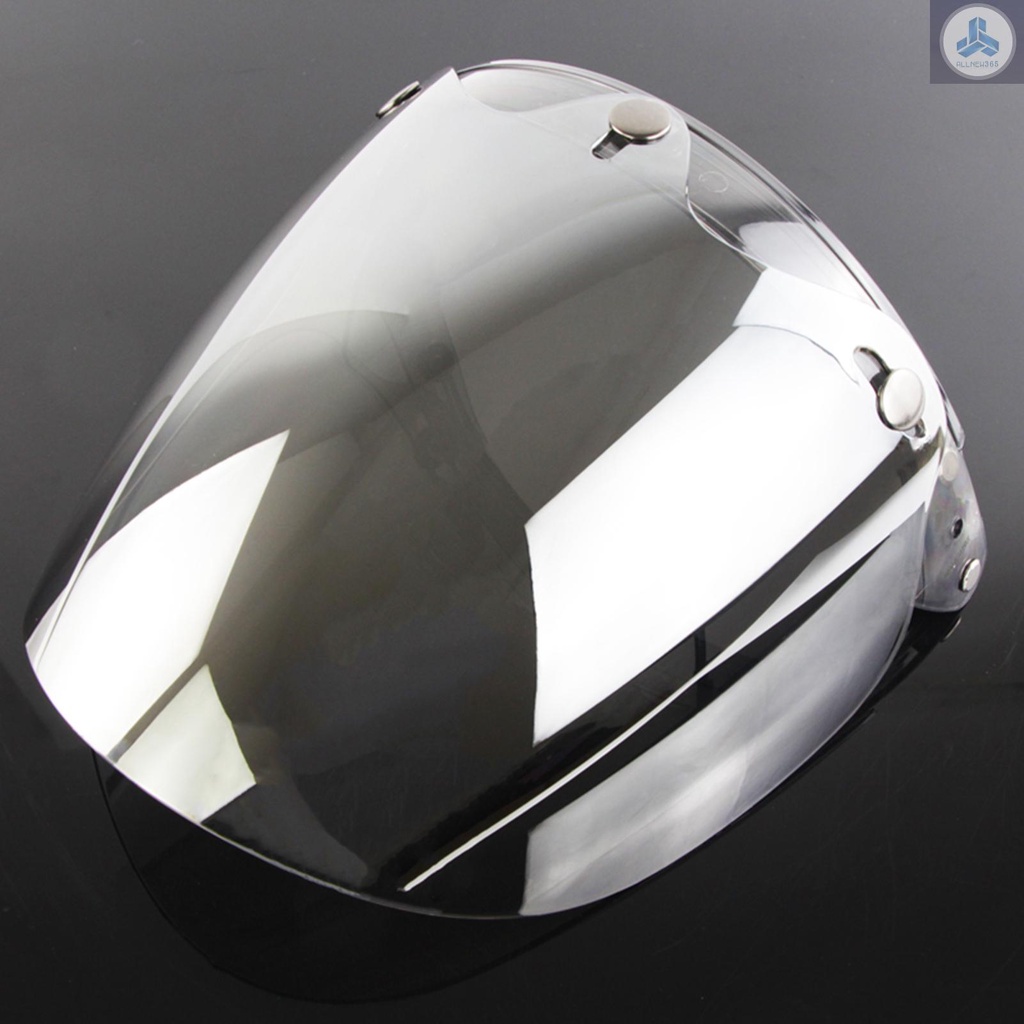 Open Face Helmet Visor Motorcycle Helmet Bubble Lens 3-Snap Bubble Wind Shield Visor