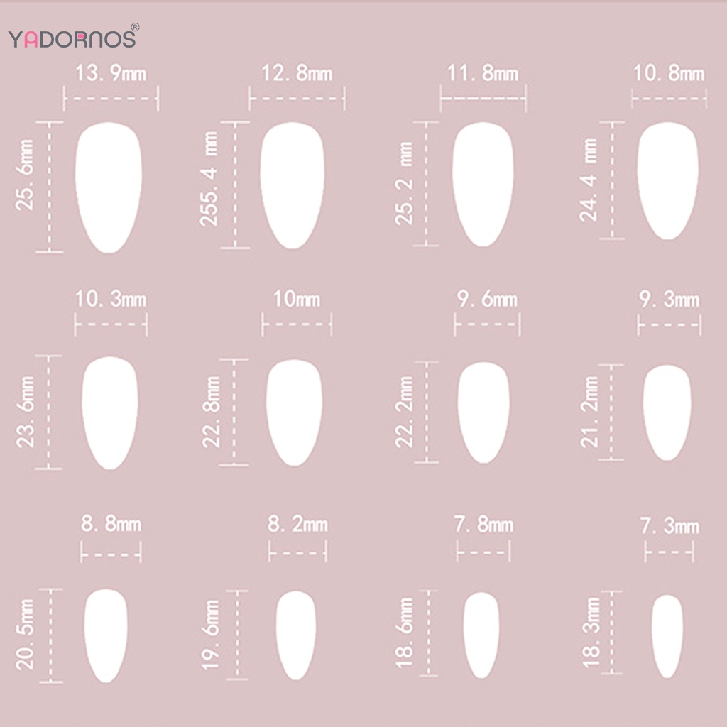 YADORNOS Set 24 Móng Tay Giả Màu Sắc gradient Độc Đáo