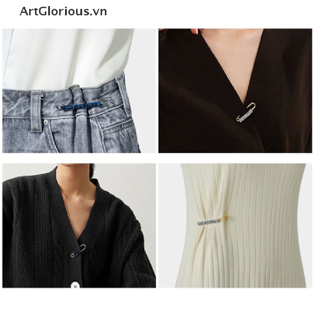 Ghim Cài Thắt Lưng Cố Định Áo Khoác Cardigan Sweater Chống Rơi Đính Pha Lê Thời Trang
