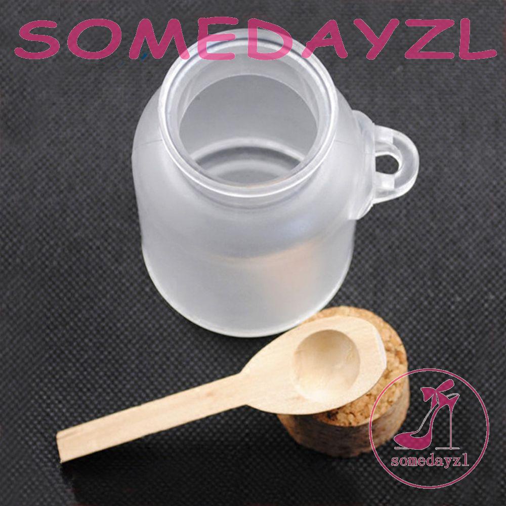 Hũ Rỗng Đựng Mặt Nạ Bột Có Nắp Bằng Gỗ Và Muỗng Tiện Dụng