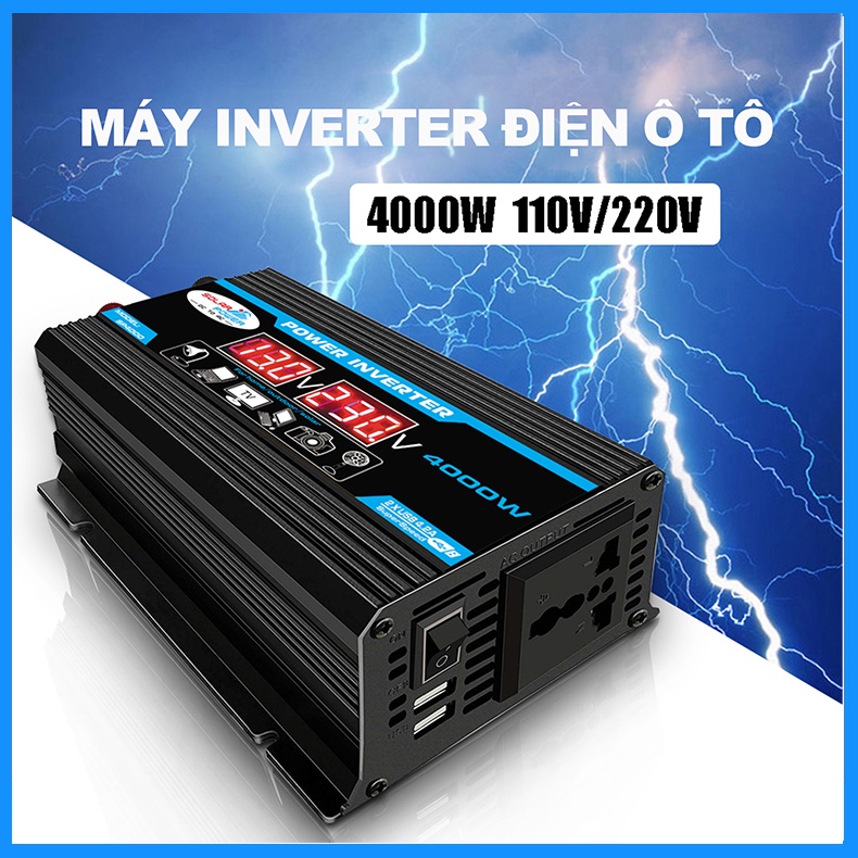Biến điện 12v ra 220v 4000w,inverter 12v to 220v xe ô tô,bộ kích điện 12v lên 220v sin chuẩn,bộ chuyển đổi 12v ra 220v