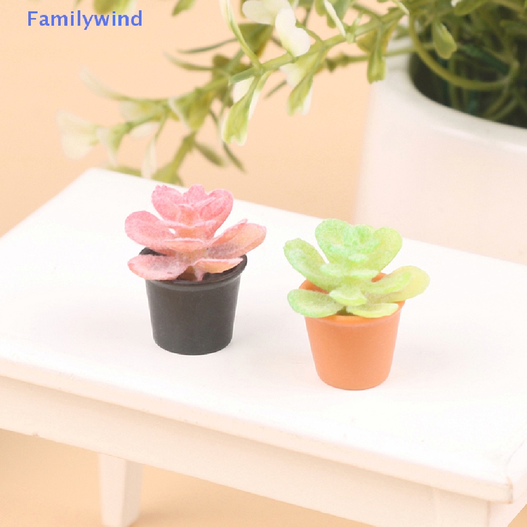 Set 2 Chậu Cây Mini Tỉ Lệ 1: 12 Dùng Để Trang Trí Nhà Búp Bê