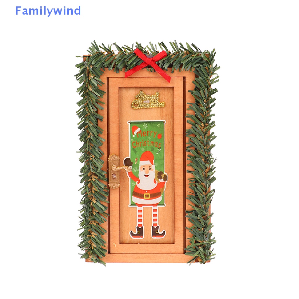 1 Mô Hình Cửa Giáng Sinh Thu Nhỏ 1 / 12 Dùng Để Trang Trí Nhà Búp Bê DIY