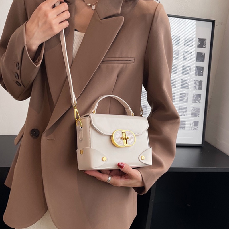 Túi Đeo Chéo Hình Vuông Cỡ Nhỏ Màu Trơn Đơn Giản Thời Trang Cho Nữ