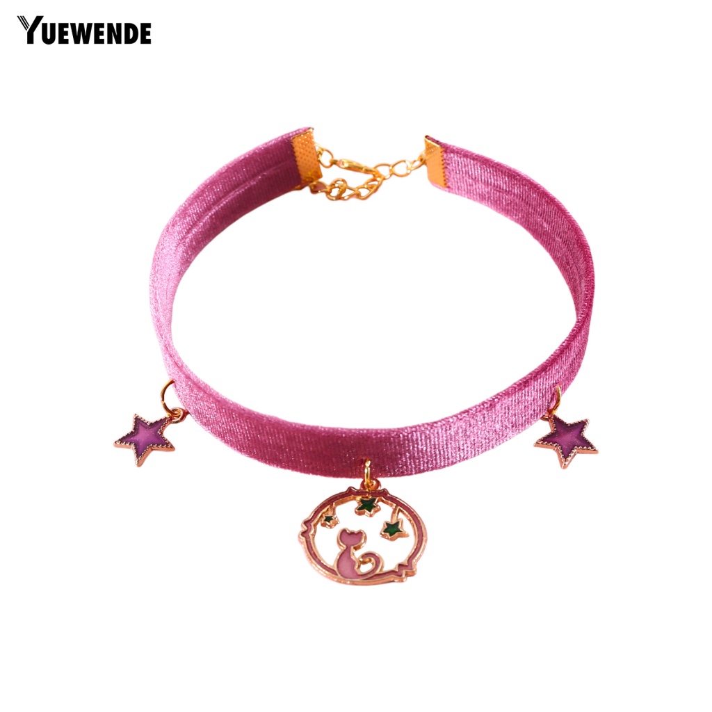 Yue.z Vòng Cổ Màu Sắc Sống Động Phong Cách Retro Kèm Mặt Dây Trang Trí Dành Cho Thú Cưng