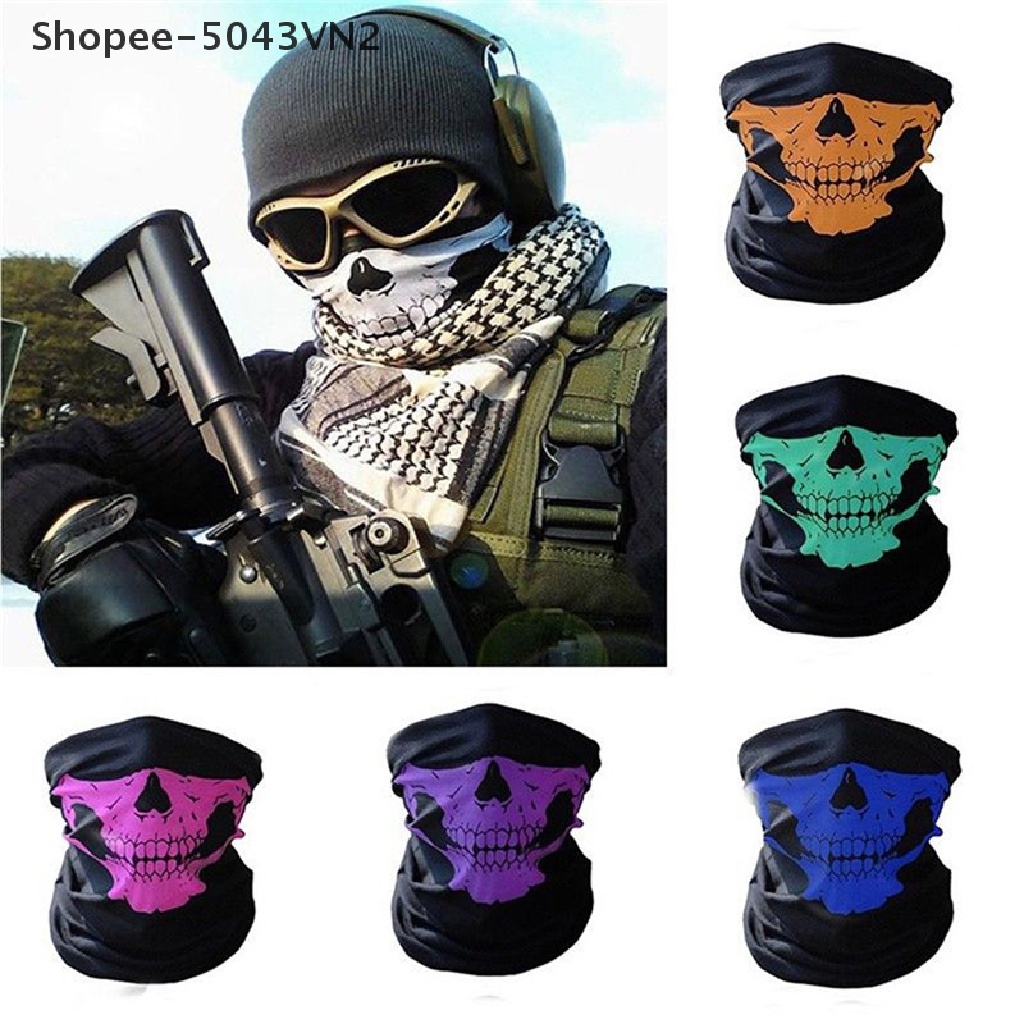 Khăn Ống Trùm Mặt Nạ Đầu Lâu Đi Xe Máy Trượt Tuyết