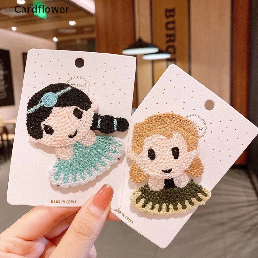 Bộ 2 Kẹp Tóc Bằng Len Họa Tiết Hoạt Hình Nhiều Màu Sắc Phong Cách Hàn Quốc Cho Nữ