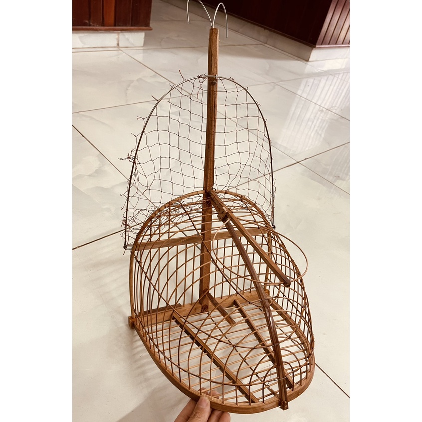 Lồng bẫy chim Chào mào, chim chích chòe, chim hoạ mi siêu nhạy. Tre già đã qua xử lý độ bền cao. Lẫy sập kẽm cực nhạy