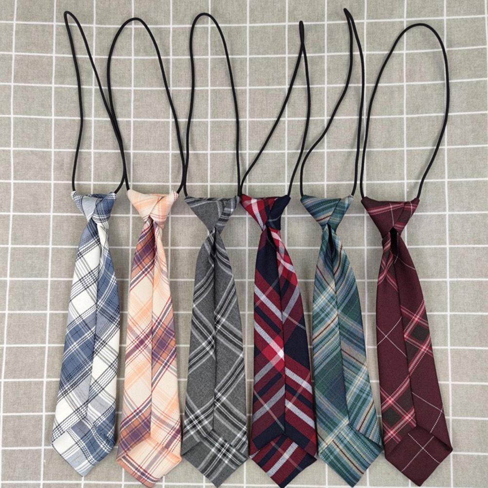 Cà Vạt Đồng Phục Chất Liệu Cao Su Họa Tiết Sọc Caro Thời Trang Cho Nữ / Nam / Nữ JK X4X5