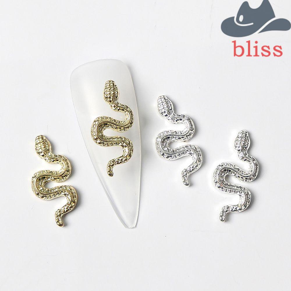 Set 10 Phụ Kiện Trang Trí Móng Tay Nghệ Thuật Hình Rắn 3D Bằng Hợp Kim Sang Trọng DIY