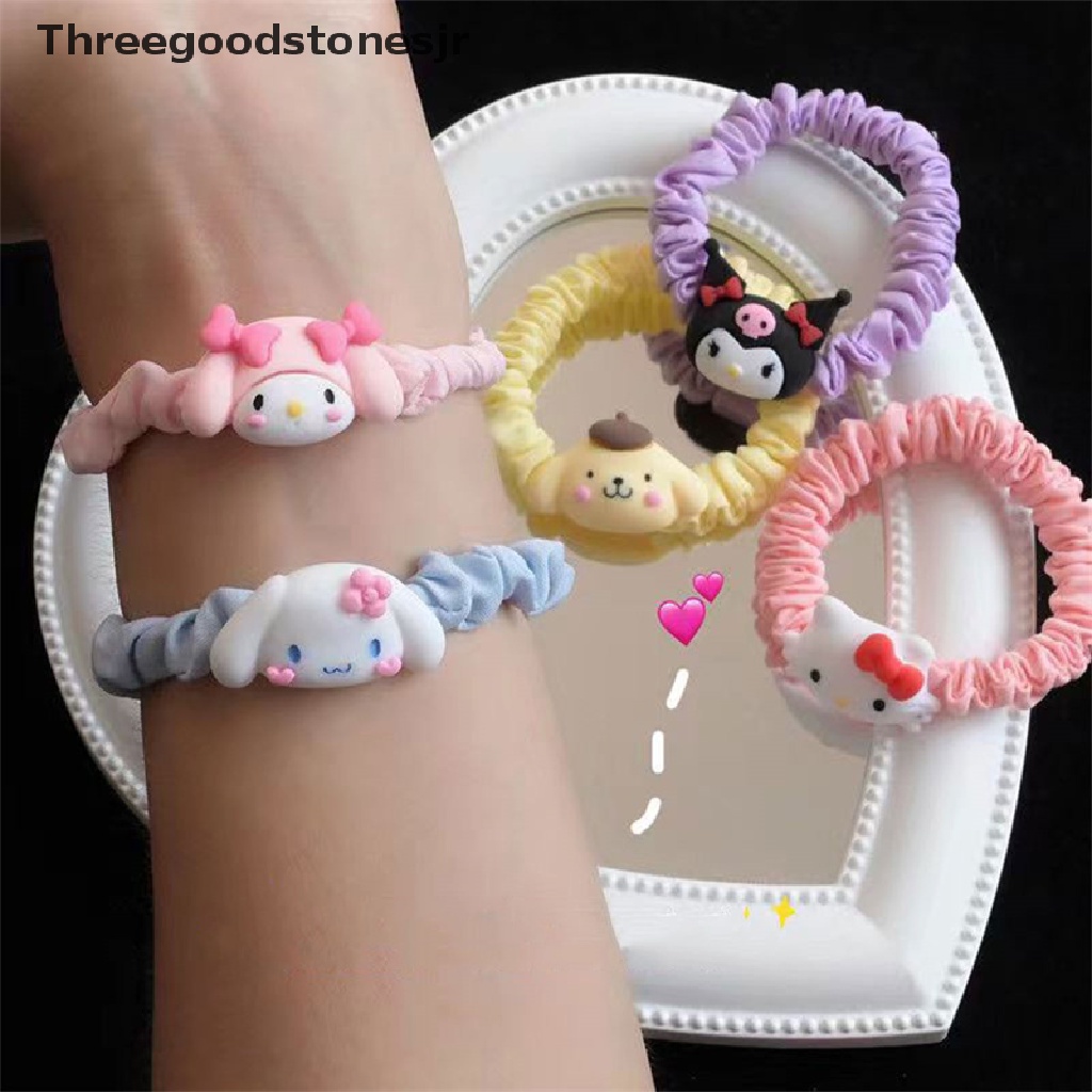 Dây Cột Tóc Scrunchies Co Giãn Hình Thú Hoạt Hình Đáng Yêu Cho Nữ JR