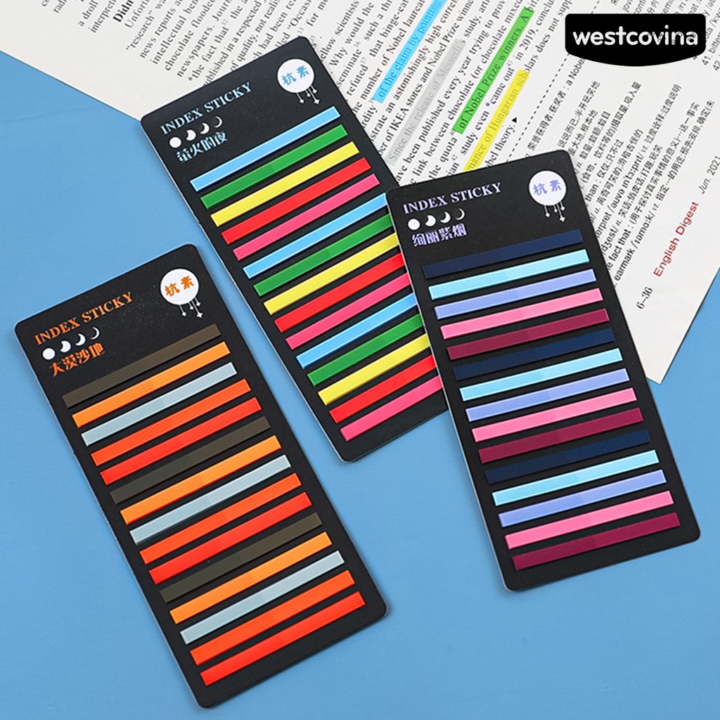 [COD]♪1 Túi Giấy Ghi Chú Màu Huỳnh Quang Trong Suốt Chống Nước Tự Dính Có Thể Tháo Rời Cho Học Sinh