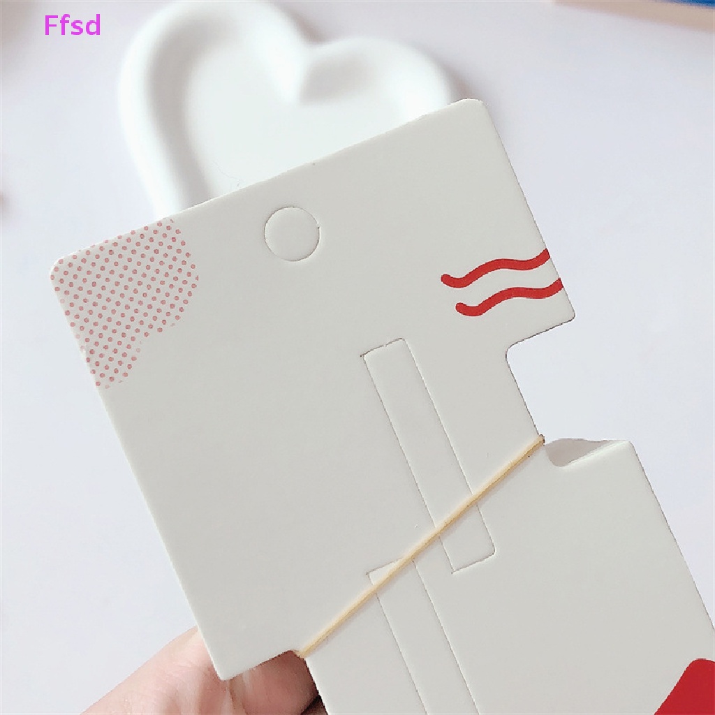 Set 50 Thẻ Giấy Trưng Bày Kẹp Tóc / Trang Sức 2 Lỗ Tiện Dụng DIY