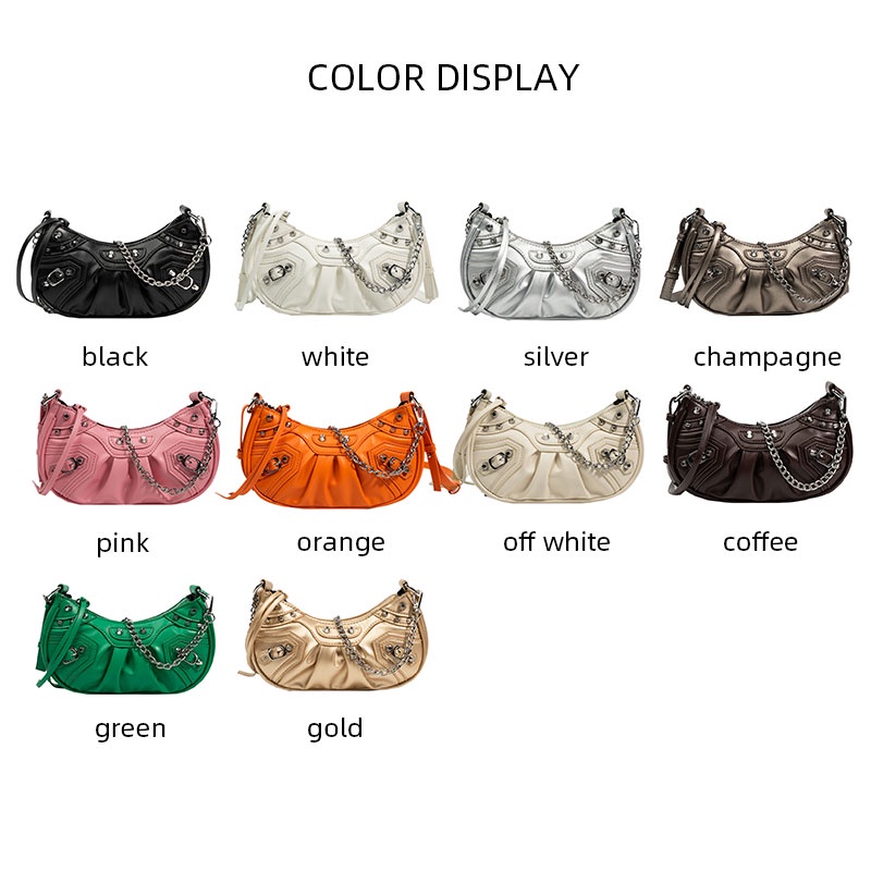 MISCHA Túi Xách Màu Trơn Đính Đinh Tán Phong Cách Âu Mỹ Thời Trang Cho Nữ