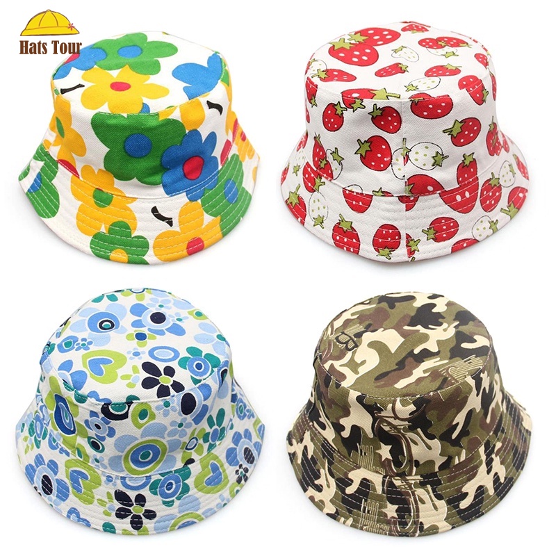 Mũ Tai Bèo Vải Cotton Mềm In Hoa Thời Trang Xuân Hè Cho Bé 4-12 Tuổi