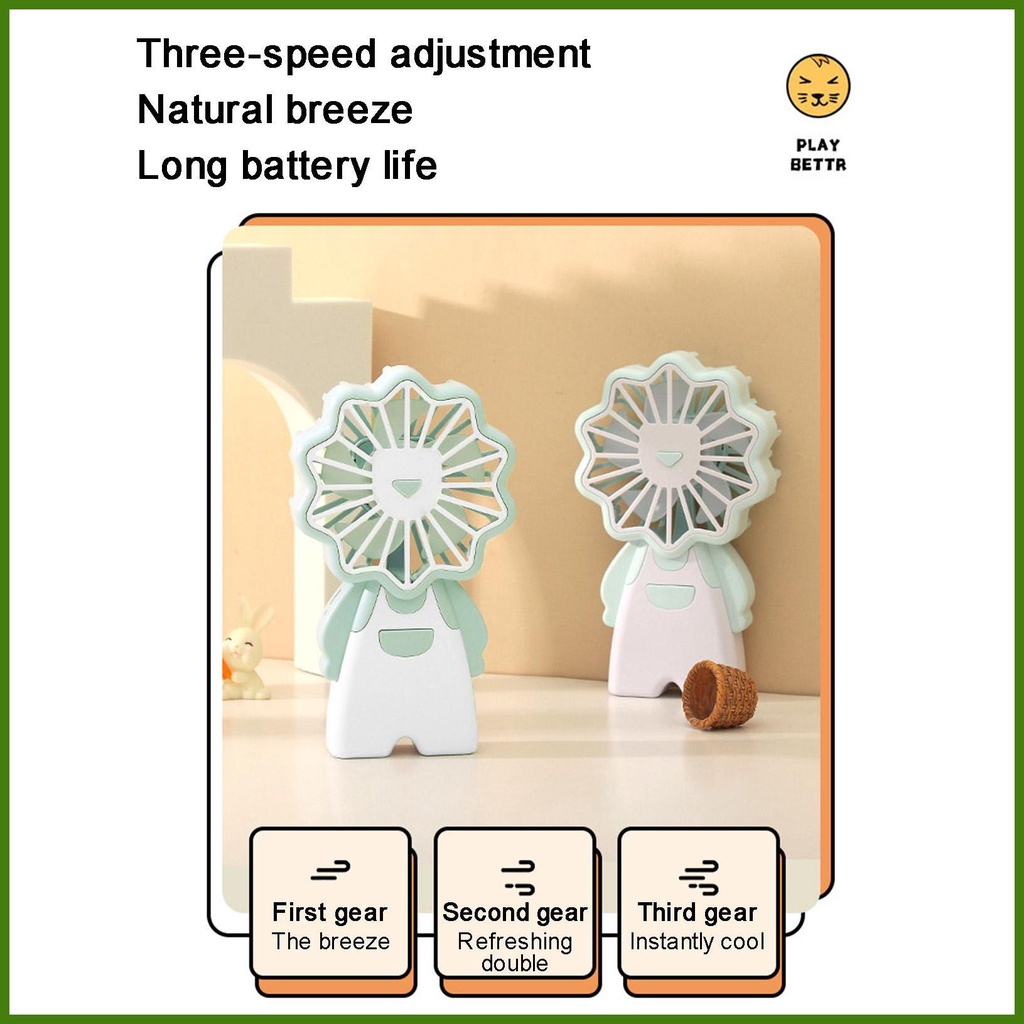 Quạt Mini Cầm Tay 3 Tốc Độ Điều Chỉnh Được Thiết Kế Dễ Thương