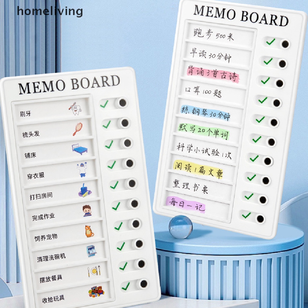 Homeliving Bảng Ghi Chú Lập Kế Hoạch Hàng Ngày Bằng Nhựa Có Thể Tái Sử Dụng Cho Bé Tự Phục Hồi