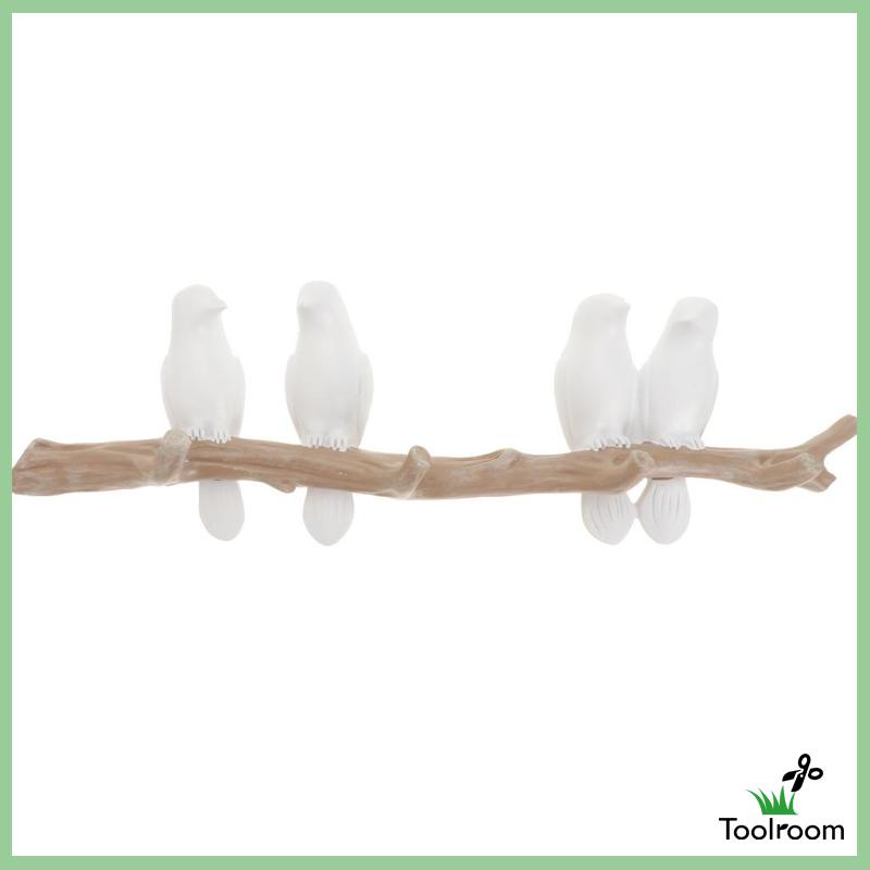Set 2 Móc Treo Áo Khoác Gắn Tường Bằng Nhựa Resin Hình Chú Chim