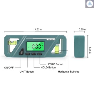 Magnetic Digital Angle Meter Absolute and Relative Measurement Angle and Slope Conversion Inclinometer Versatile Clinometer LCD Display with Backlight